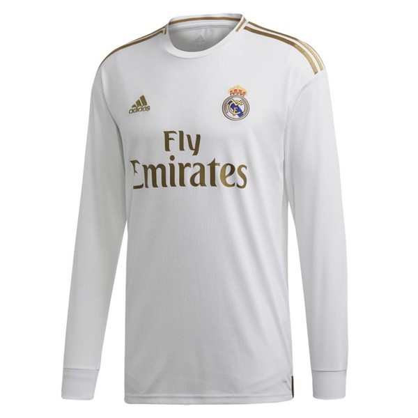 Camiseta Real Madrid Replica Primera Ropa ML 2019/20 Blanco